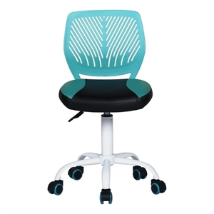 Pemberly Row Blue and Black Mesh Back Office Armless Task Chair