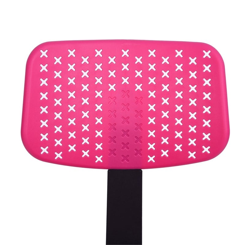 Pemberly Row Ergonomic Plastic Chair with Adjustable Height-Pink Backrest