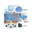 Pemberly Row Blue Ergonomic Office Chair-Adjustable Armless Task Chair