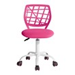Pemberly Row Pink Mesh Back Office Chair-Adjustable Armless Task Chair