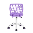 Pemberly Row Purple Mesh Back Office Chair-Adjustable Armless Task Chair