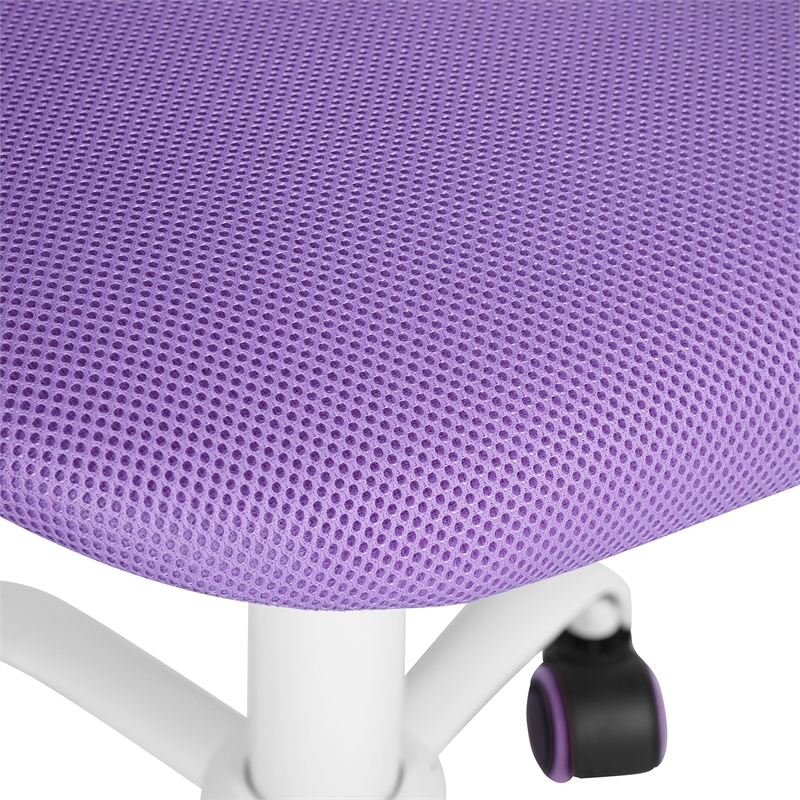 Pemberly Row Purple Mesh Back Office Chair-Adjustable Armless Task Chair