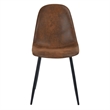 Pemberly Row Brown Suede Upholstered Kitchen Chairs-Comfortable Seat ure
