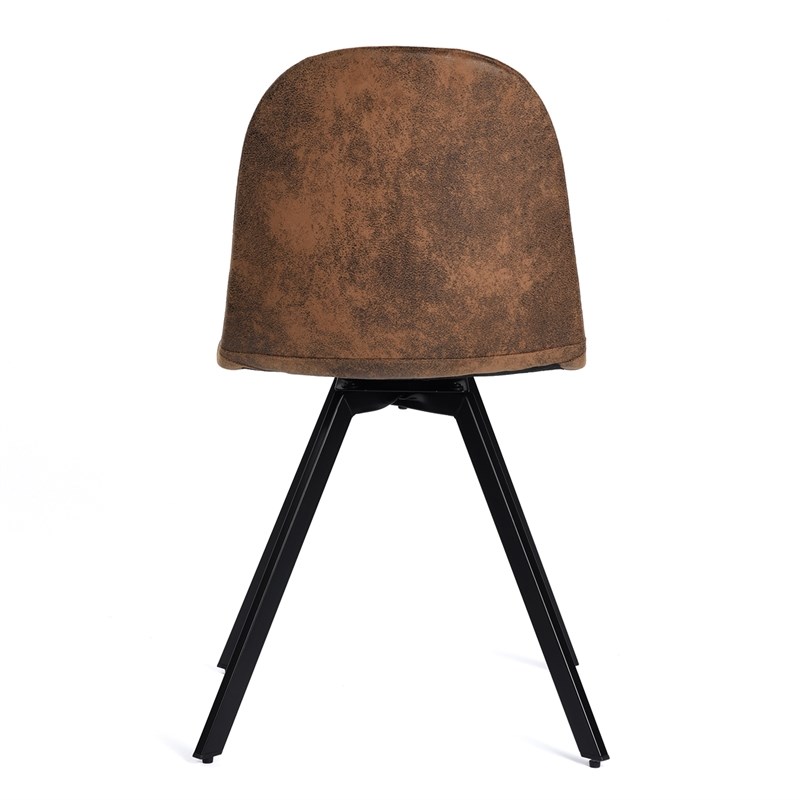 Pemberly Row Brown Suede Upholstered Kitchen Chairs-Comfortable Seat