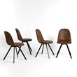 Pemberly Row Brown Suede Upholstered Kitchen Chairs-Comfortable Seat