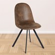 Pemberly Row Brown Suede Upholstered Kitchen Chairs-Comfortable Seat