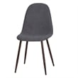 Pemberly Row Grey Fabric Upholstered Kitchen Chairs-Comfortable Seat