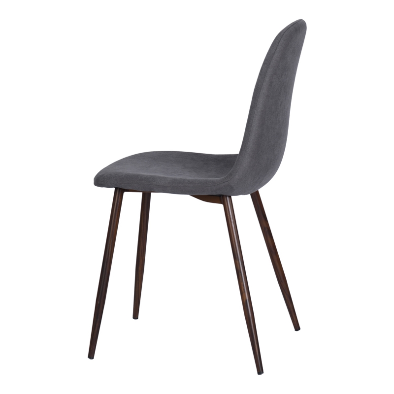 Pemberly Row Grey Fabric Upholstered Kitchen Chairs-Comfortable Seat