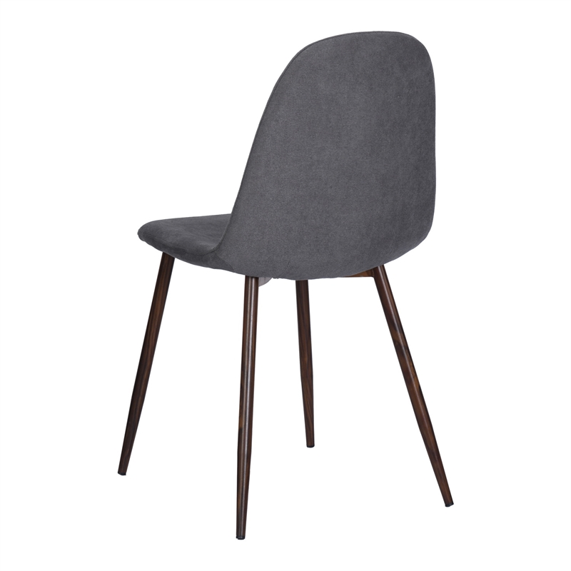 Pemberly Row Grey Fabric Upholstered Kitchen Chairs-Comfortable Seat
