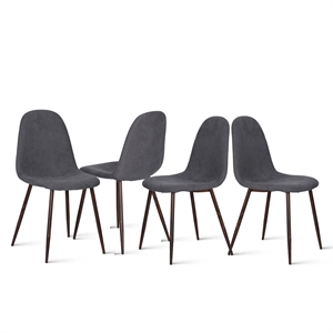 Pemberly Row Grey Fabric Upholstered Kitchen Chairs-Comfortable Seat