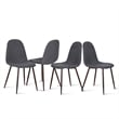 Pemberly Row Grey Fabric Upholstered Kitchen Chairs-Comfortable Seat