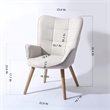 Pemberly Row Modern Fabric Upholstered Accent Chair in Beige/Wood Legs