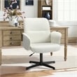 Pemberly Row Swivel Adjustable Height Office Accent Chair w/ Armrests in White