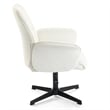 Pemberly Row Swivel Adjustable Height Office Accent Chair w/ Armrests in White