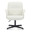 Pemberly Row Swivel Adjustable Height Office Accent Chair w/ Armrests in White