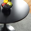 Pemberly Row Modern Black Round Dining Table with MDF Table Top