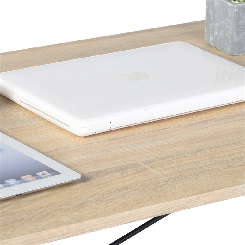 Pemberly Row Modern 47-Inch Computer Desk and Workstation Table-Oak