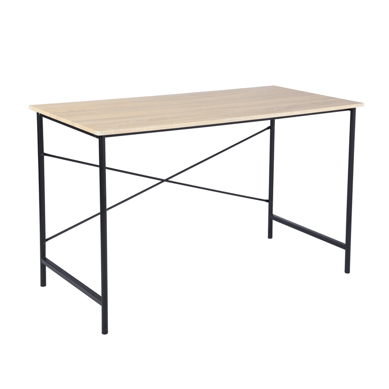 Pemberly Row Modern 47-Inch Computer Desk and Workstation Table-Oak