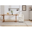 Pemberly Row Chenille Fabric Dining Chairs With Universal Wheels Beige Chenille