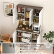Pemberly Row Modern Kitchen Pantry Cabinet with LED Lighting