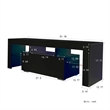 Pemberly Row Black TV Stand with LED RGB Lights Flat Screen TV Cabinet Black