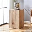 Pemberly Row Rustic Solid Wood Coffee Table with Cube Design-Natural