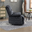 Pemberly Row Manual Recliner Chair in Fabric for Living Room-Dark Gray