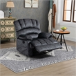 Pemberly Row Manual Recliner Chair in Fabric for Living Room-Dark Gray