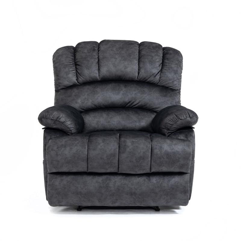 Pemberly Row Manual Recliner Chair in Fabric for Living Room-Dark Gray