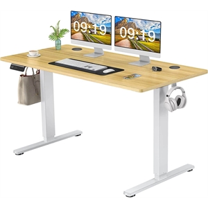 Pemberly Row Height Adjustable Electric Standing Ergonomic Computer Desk-Yellow