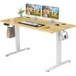 Pemberly Row Height Adjustable Electric Standing Ergonomic Computer Desk-Yellow