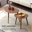 Pemberly Row Mid-Century Modern Wooden Side Walnut Table with Round Top