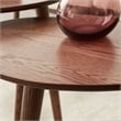 Pemberly Row Mid-Century Modern Wooden Side Walnut Table with Round Top