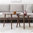 Pemberly Row Mid-Century Modern Wooden Side Walnut Table with Round Top