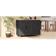 Pemberly Row Kitchen Island with Storage -Drop-Leaf Countertop-Black