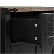 Pemberly Row Rolling Kitchen Island with Storage and Drop-Leaf Countertop Black
