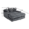 Pemberly Row Convertible lazy Sofa Bed with Adjustable Backrest Dark Gray