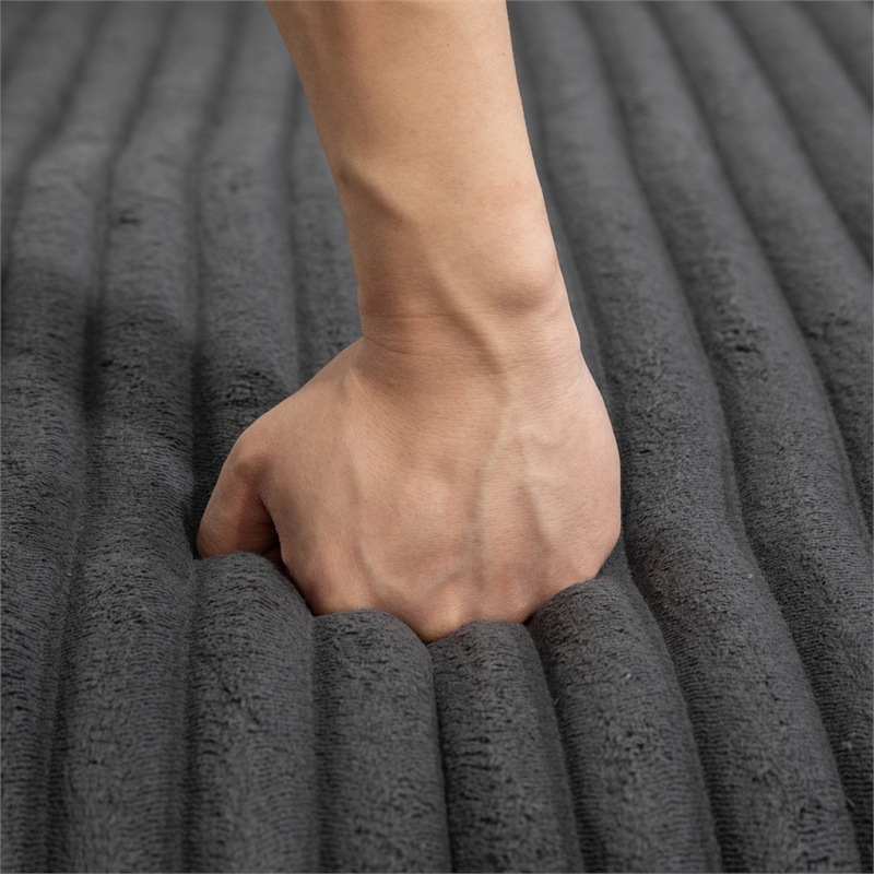 Pemberly Row Convertible lazy Sofa Bed with Adjustable Backrest Dark Gray