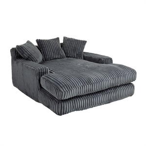 Pemberly Row Convertible lazy Sofa Bed with Adjustable Backrest Dark Gray