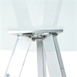 Pemberly Row Modern Glass Top Side Table with Metal Legs-Chrome