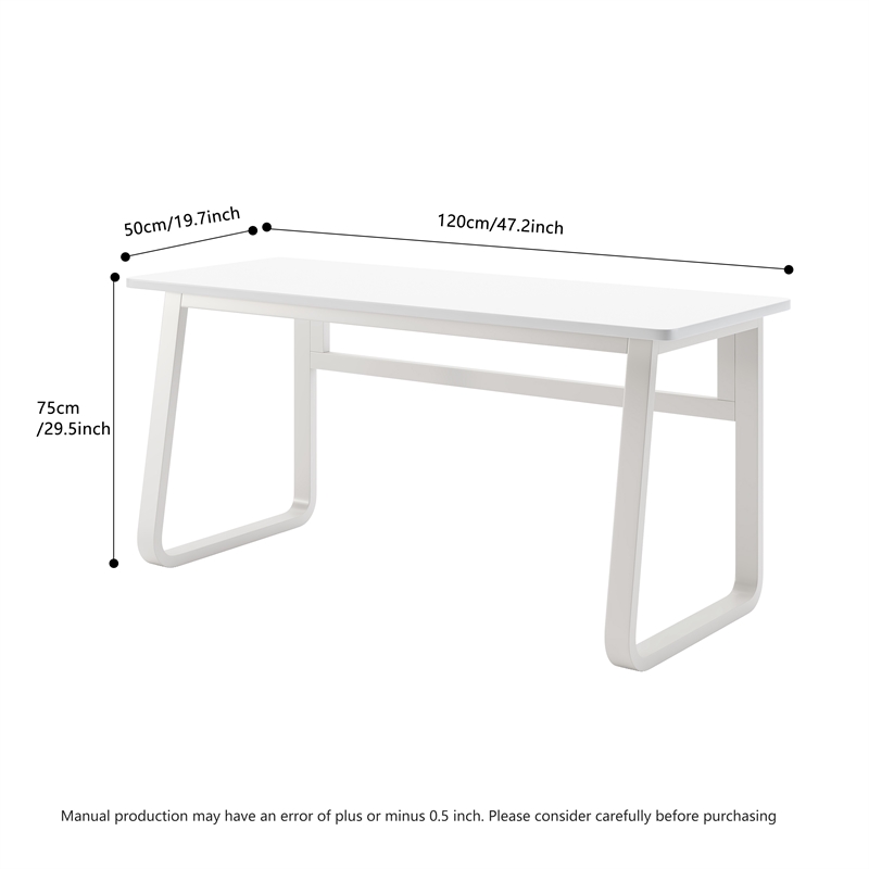 Pemberly Row Modern Minimalist Console Table with Sturdy Metal Frame White
