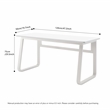 Pemberly Row Modern Minimalist Console Table with Sturdy Metal Frame White