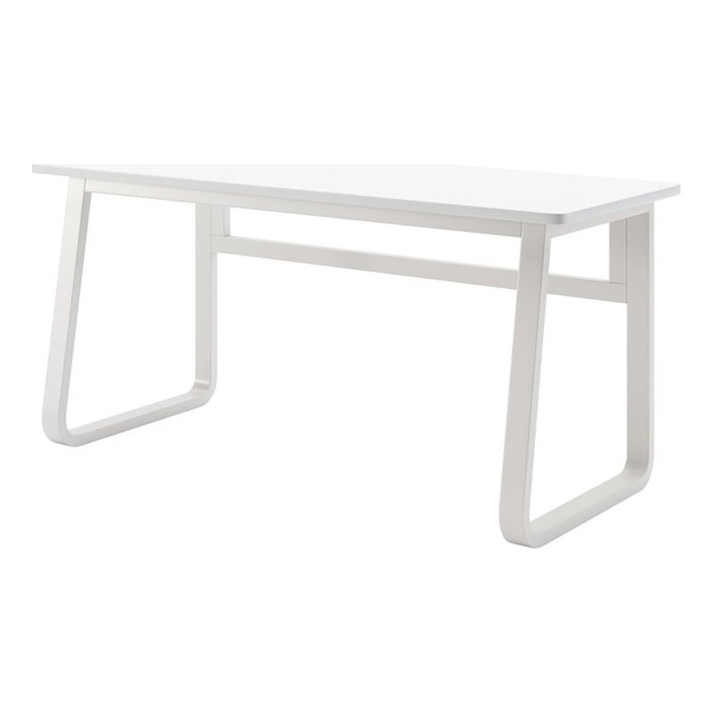 Pemberly Row Modern Minimalist Console Table with Sturdy Metal Frame White