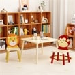 Pemberly Row Kids Animal-Themed Table and Chair Set with Lion Design-Natural