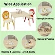 Pemberly Row Kids Animal-Themed Table and Chair Set with Lion Design-Natural