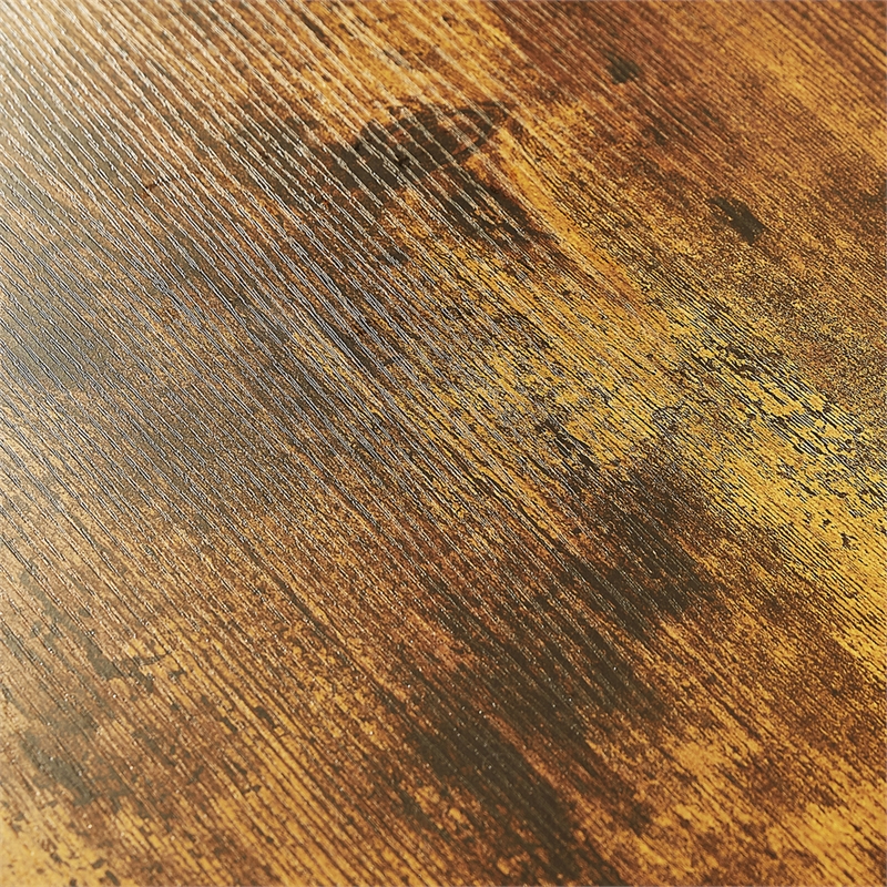 Pemberly Row Rustic Industrial Bar Stools with Adjustable Height-Rustic Brown