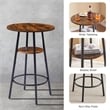 Pemberly Row Rustic Industrial Bar Stools with Adjustable Height-Rustic Brown