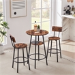 Pemberly Row Rustic Industrial Bar Stools with Adjustable Height-Rustic Brown