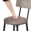 Pemberly Row Adjustable Rustic Bar Stools with Wooden Backrest-Gray