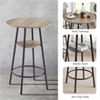 Pemberly Row Adjustable Rustic Bar Stools with Wooden Backrest-Gray